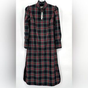 Tuckernuck Women's Highland Tartan Demy Dress sz M NWT Long Sleeve Shift Maxi